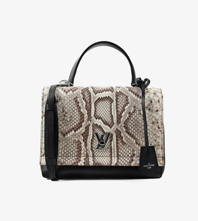 Black Python & Calfskin Lockme II Bag