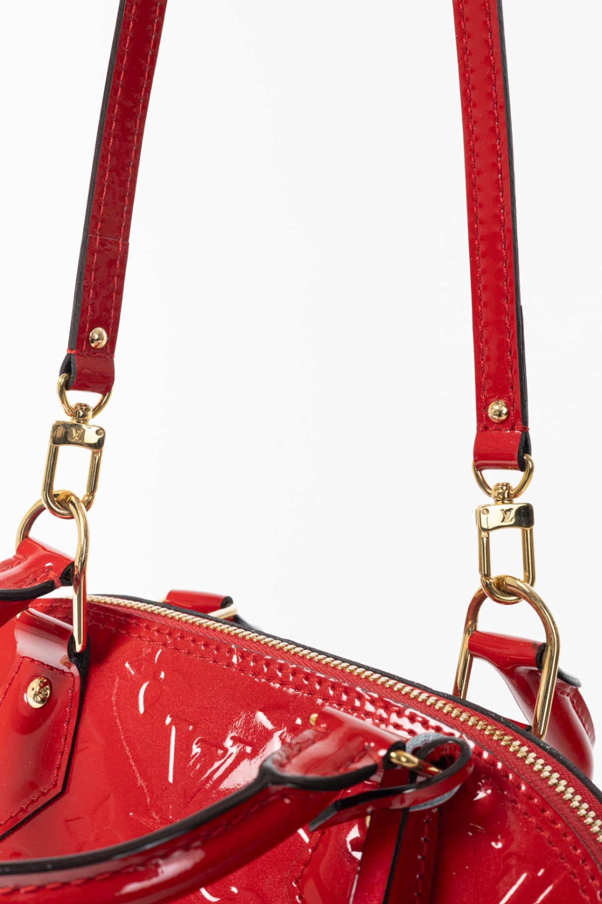Alma BB Cerise Monogram Vernis Tote