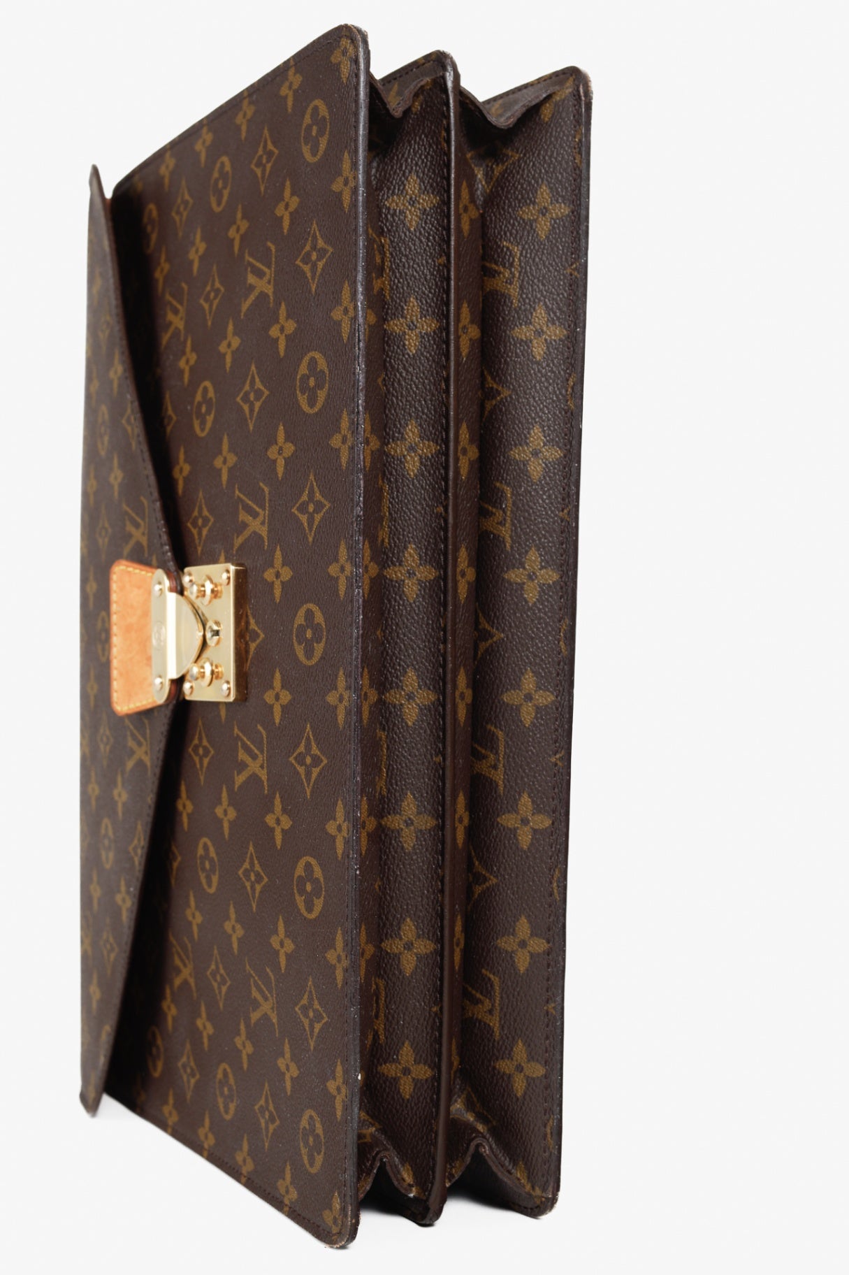 Vintage Brown Monogram Canvas Briefcase
