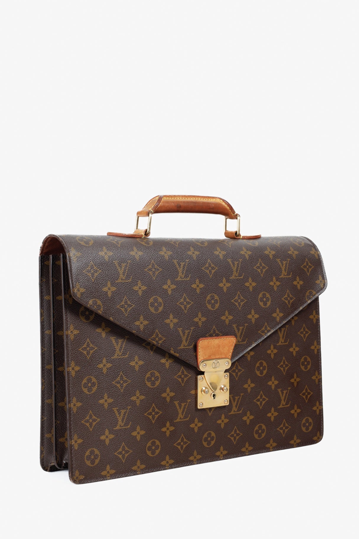 Vintage Brown Monogram Canvas Briefcase