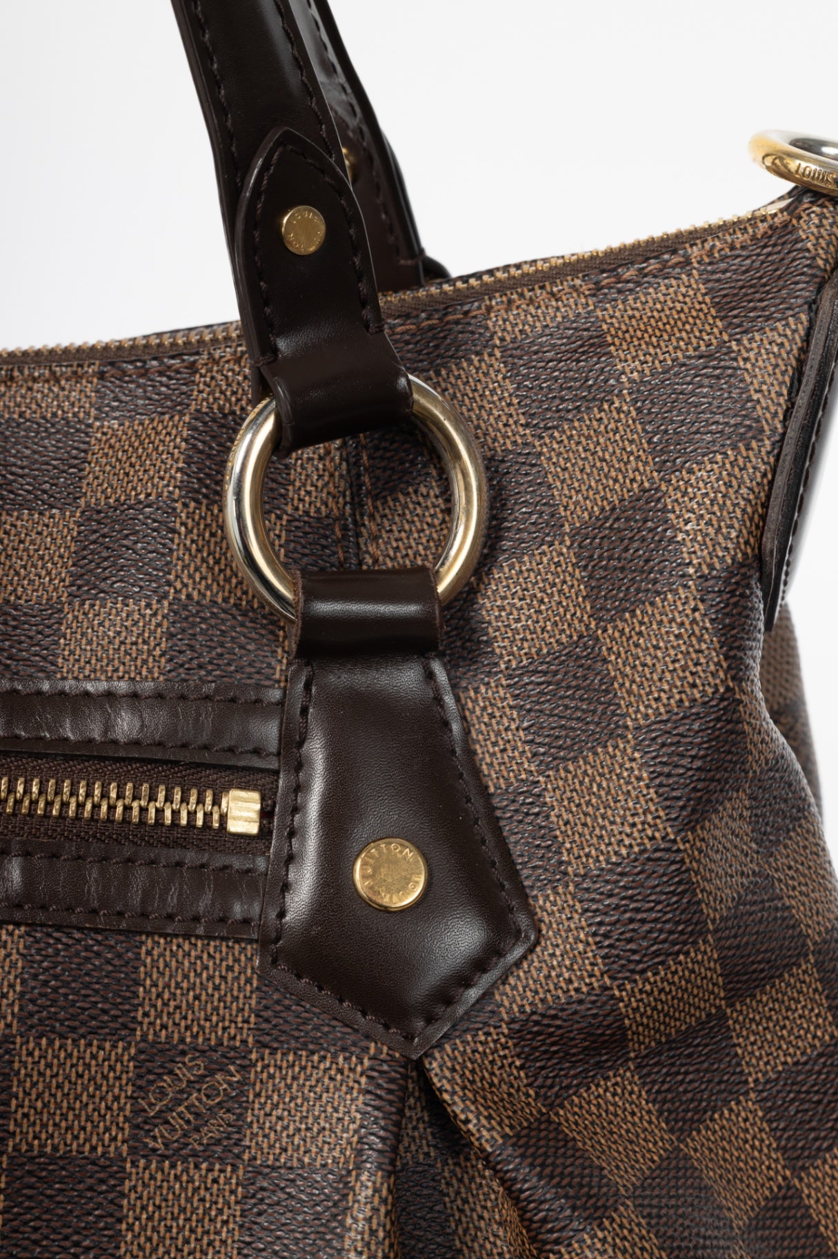 Evora MM Damier Ebene Coated Canvas Handbag