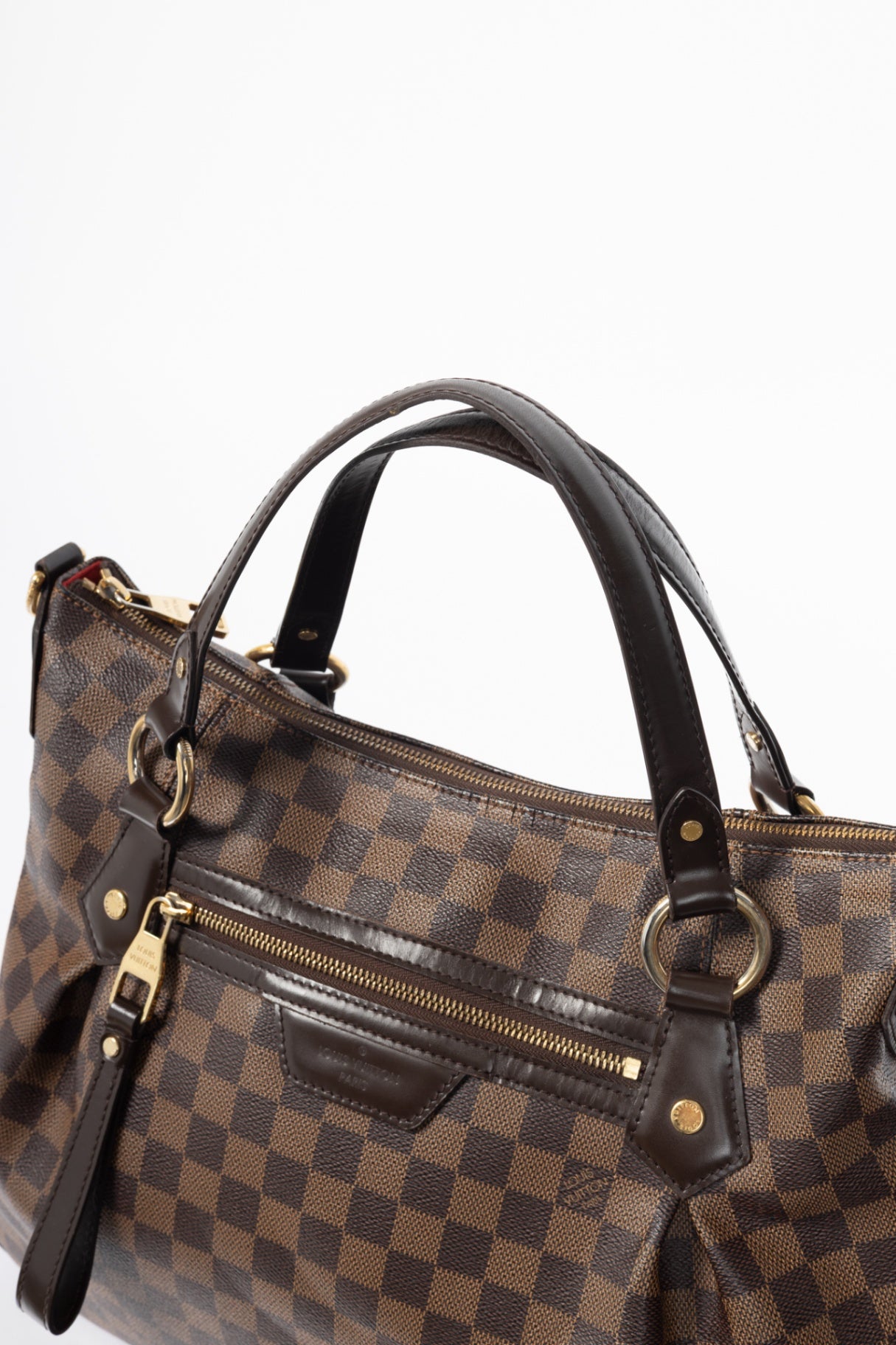 Evora MM Damier Ebene Coated Canvas Handbag