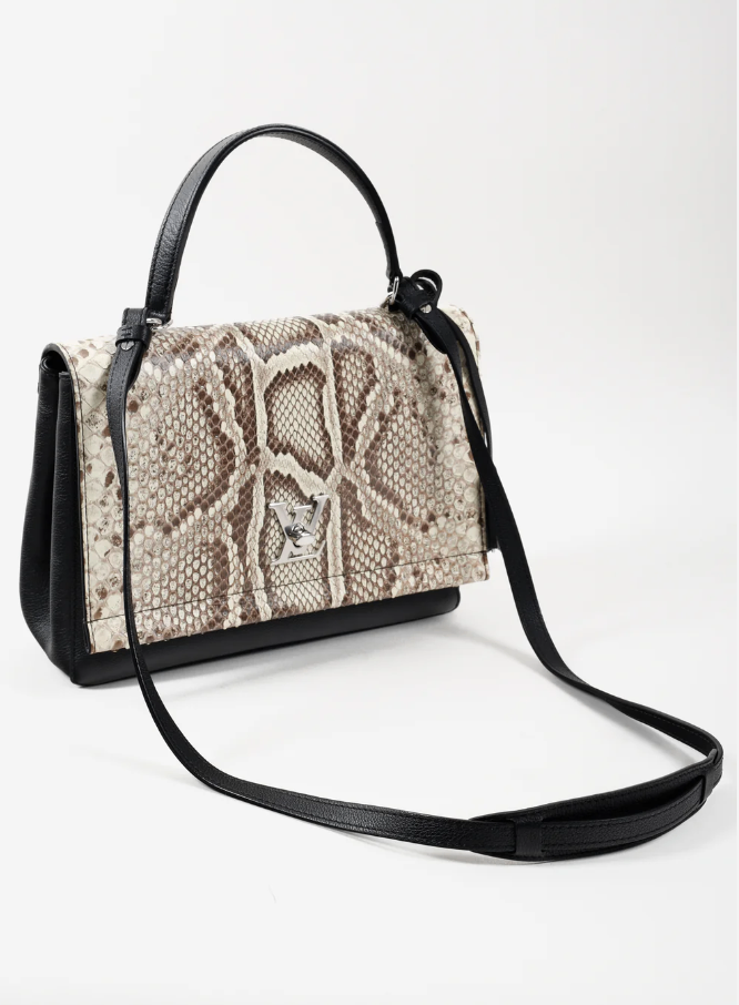 Black Python & Calfskin Lockme II Bag