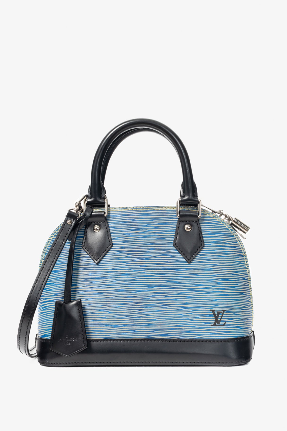 Alma BB Denim Epi Leather Tote