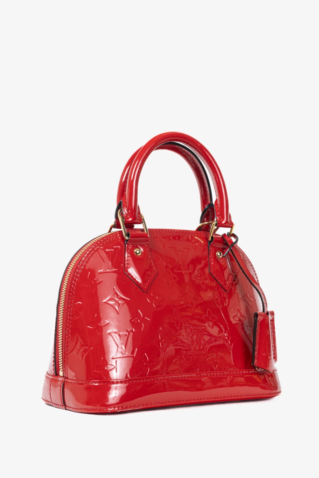 Alma BB Cerise Monogram Vernis Tote