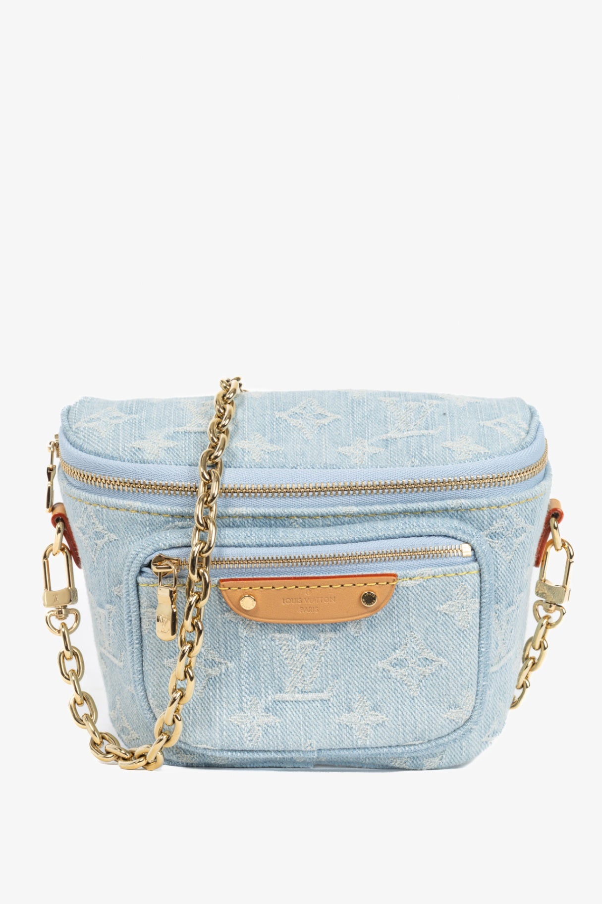 Sky Blue Monogram Denim Mini Bumbag