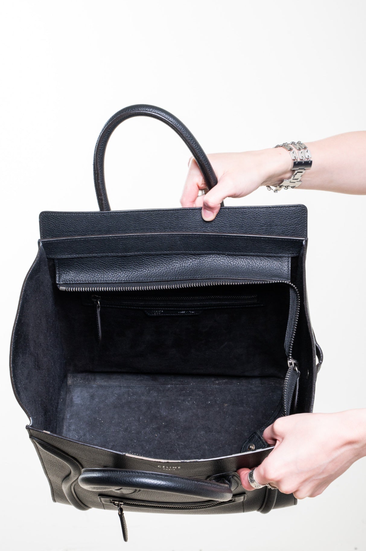 Black Mini Luggage Tote Bag