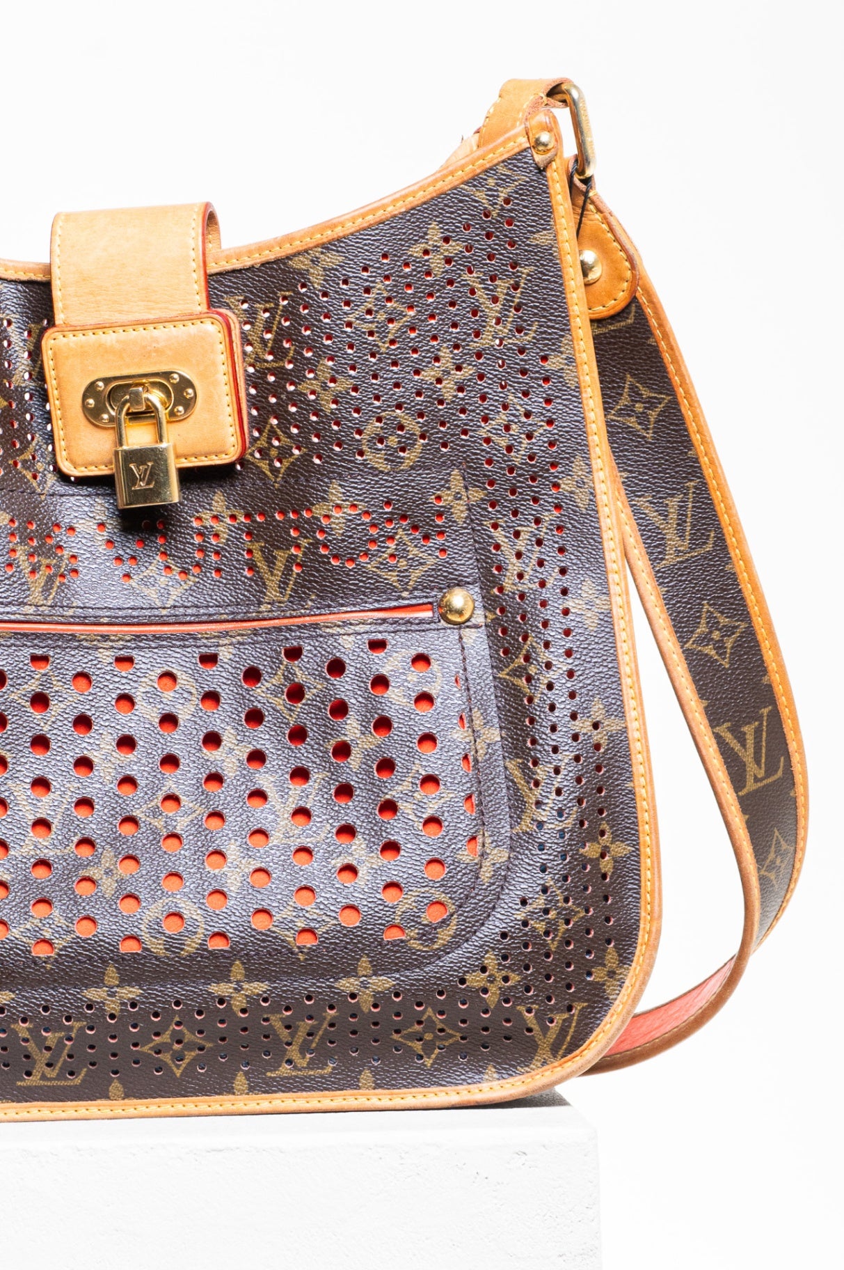 Monogram & Orange Musette Crossbody Bag