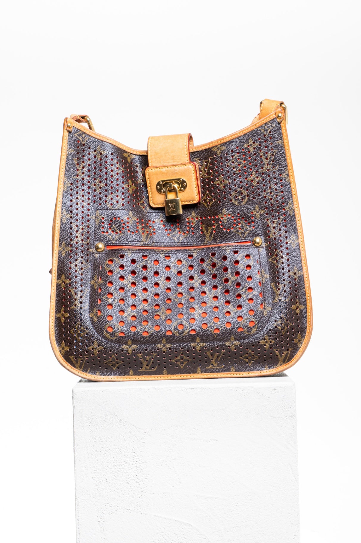 Monogram & Orange Musette Crossbody Bag