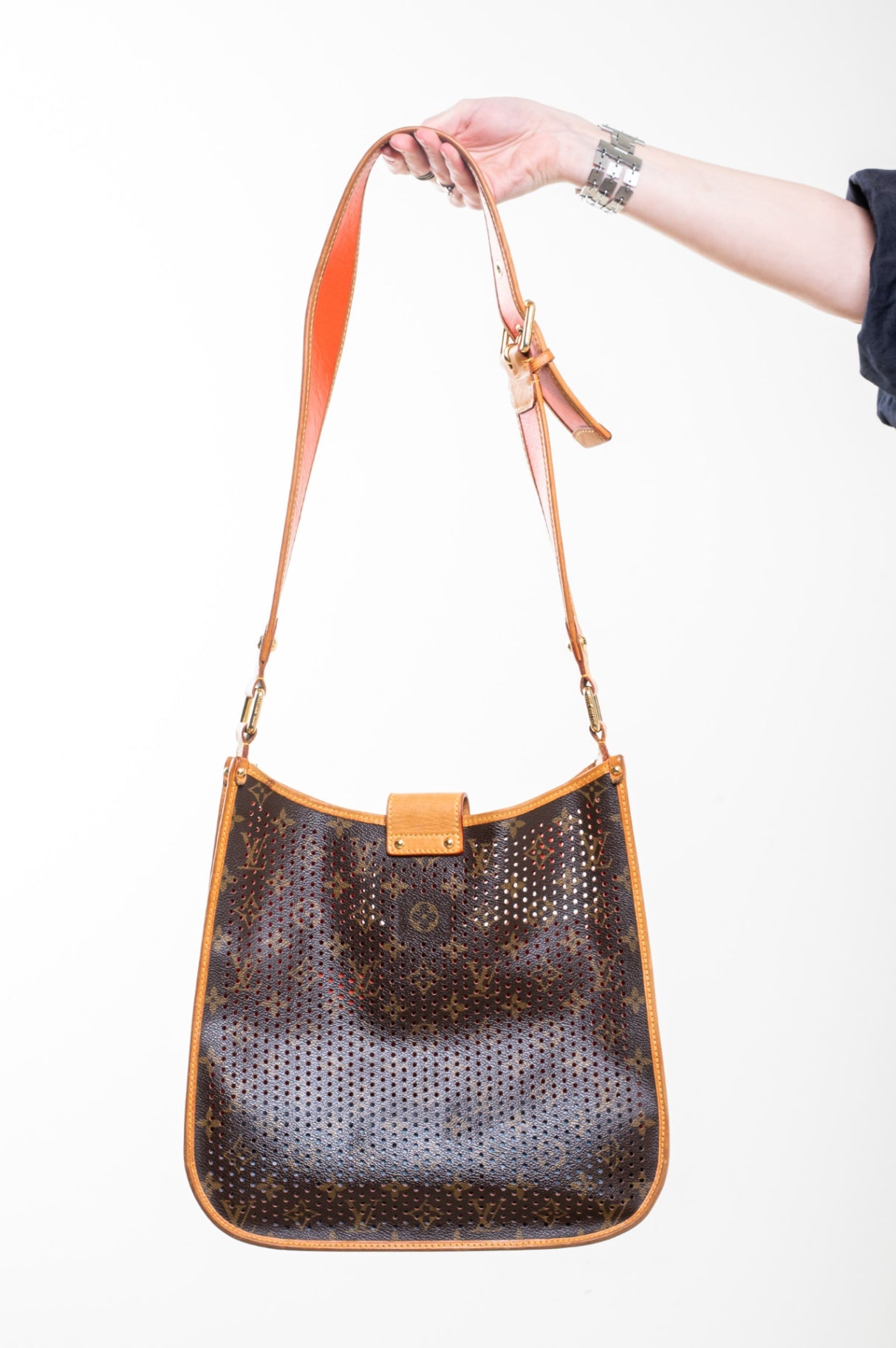 Monogram & Orange Musette Crossbody Bag