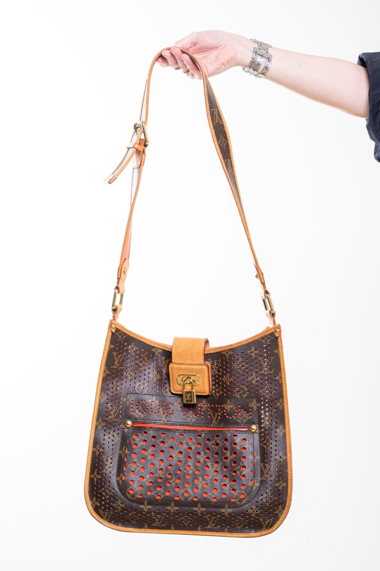 Monogram & Orange Musette Crossbody Bag