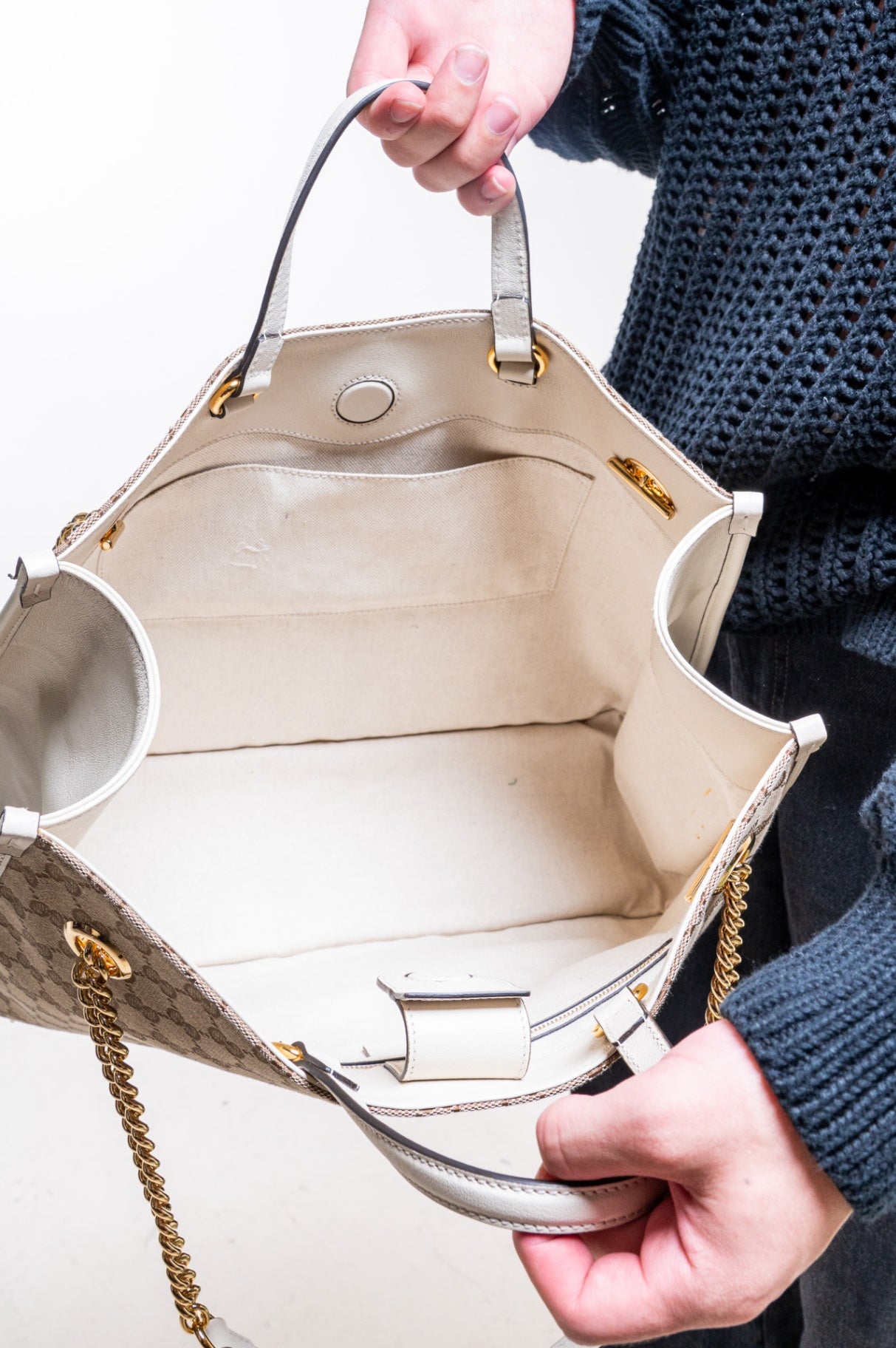 Ebony & Canvas Horsebit 1955 Shoulder Bag