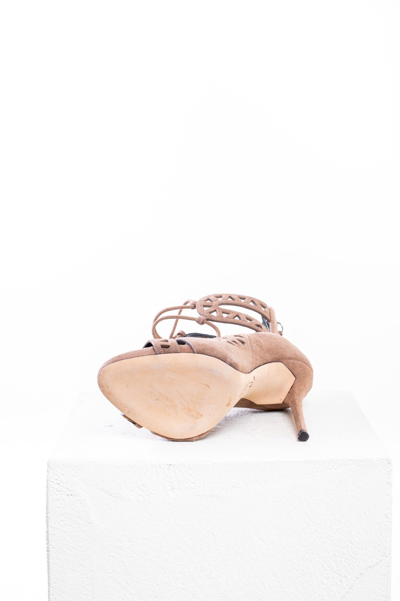 Light brown suede heels