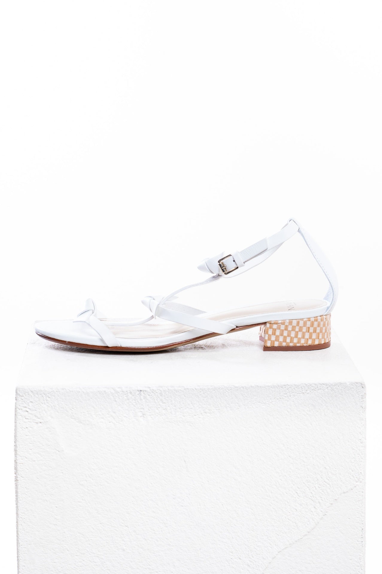 White Slim Lolita 30MM Leather Sandals