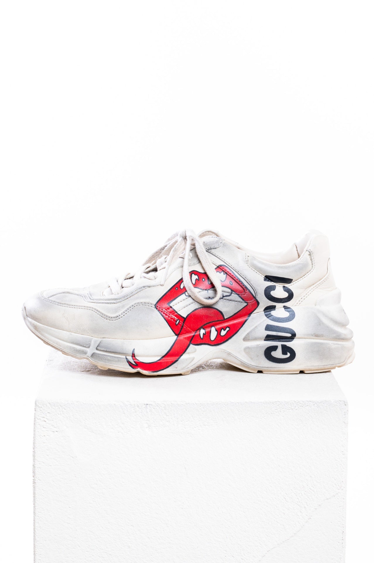 Rhyton Maxi Mouth Leather Sneakers