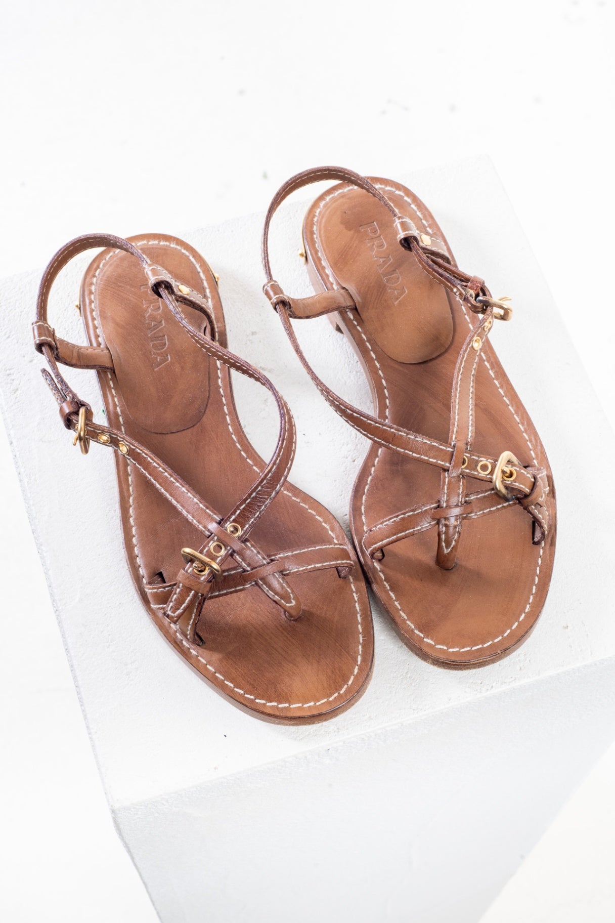 Brown Stappy Flat Sandal
