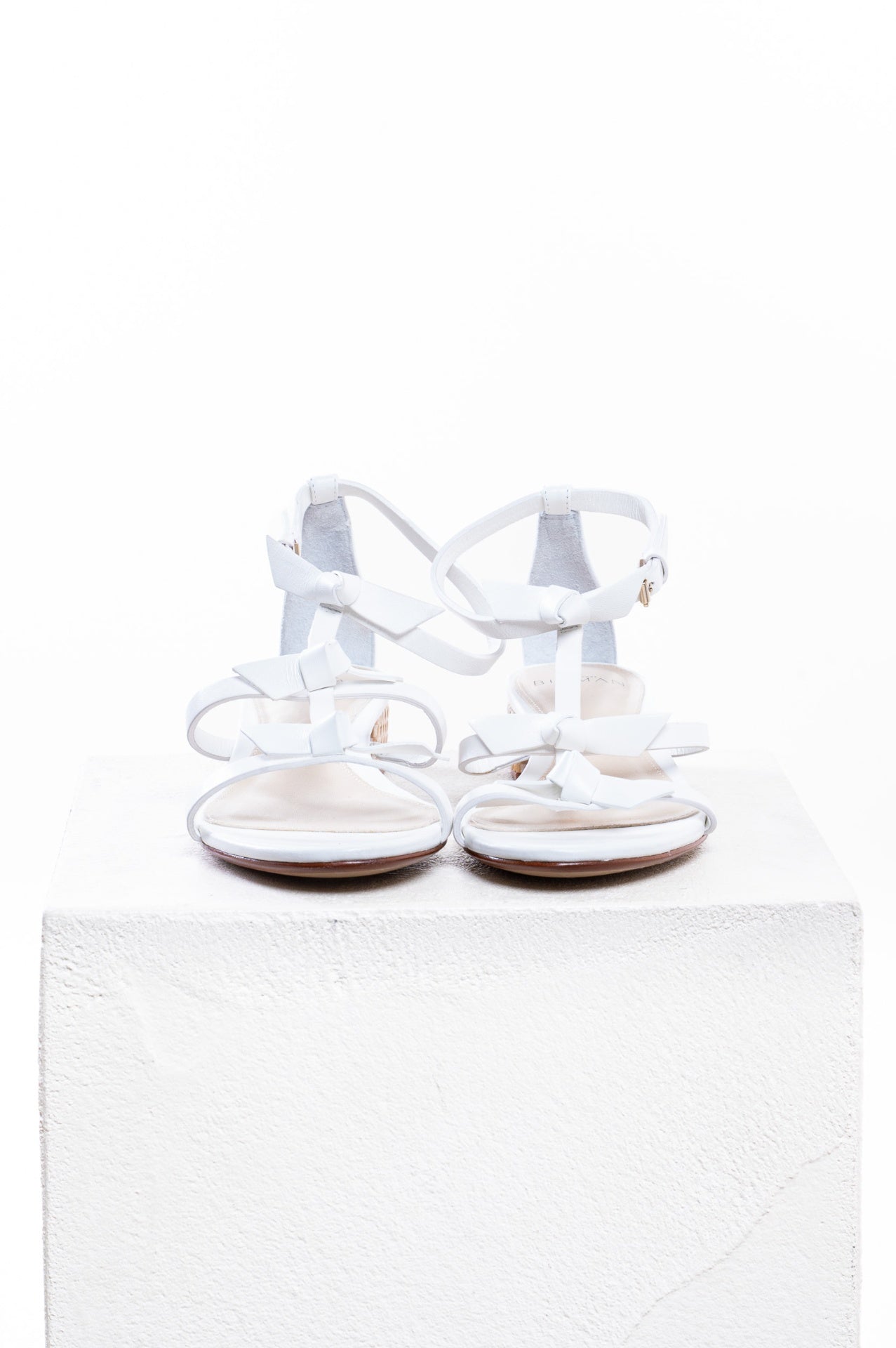 White Slim Lolita 30MM Leather Sandals