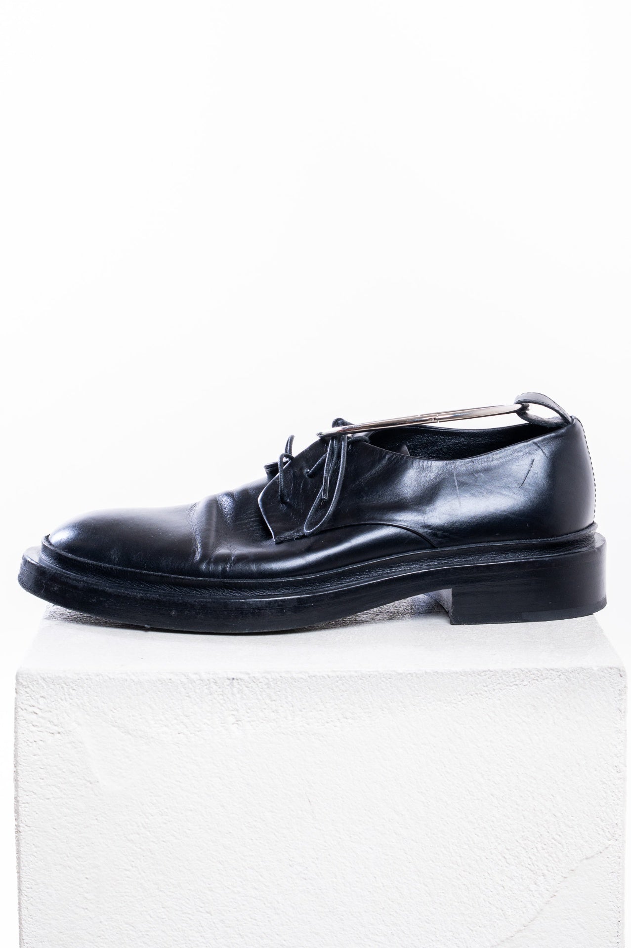Black Anklet Leather Derby Shoes