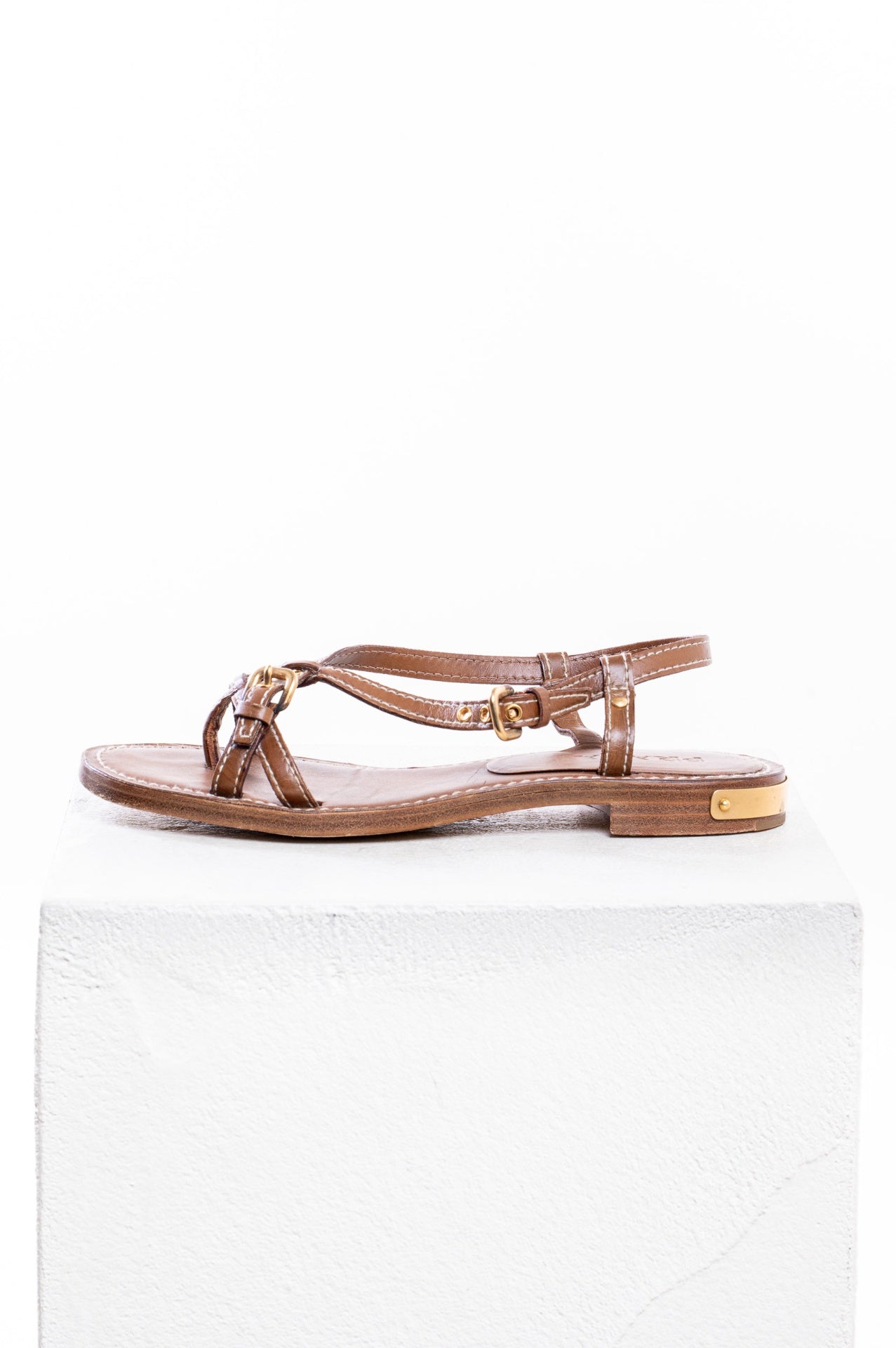 Brown Stappy Flat Sandal