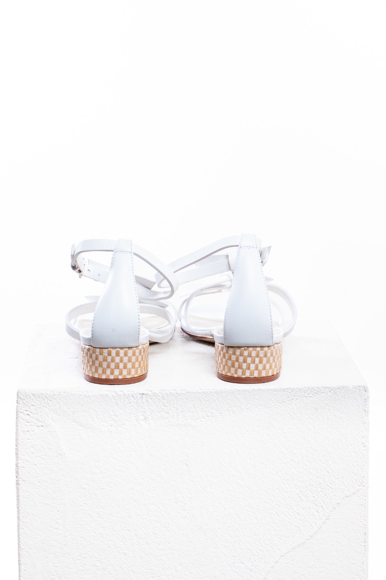 White Slim Lolita 30MM Leather Sandals