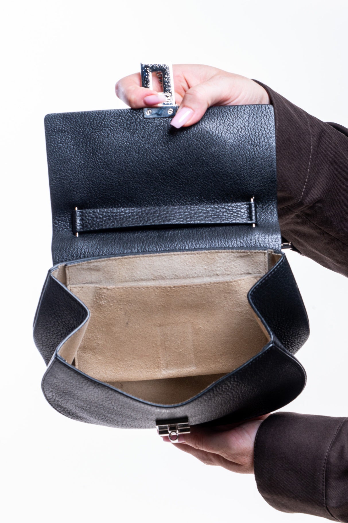 Black Drew Leather Crossbody