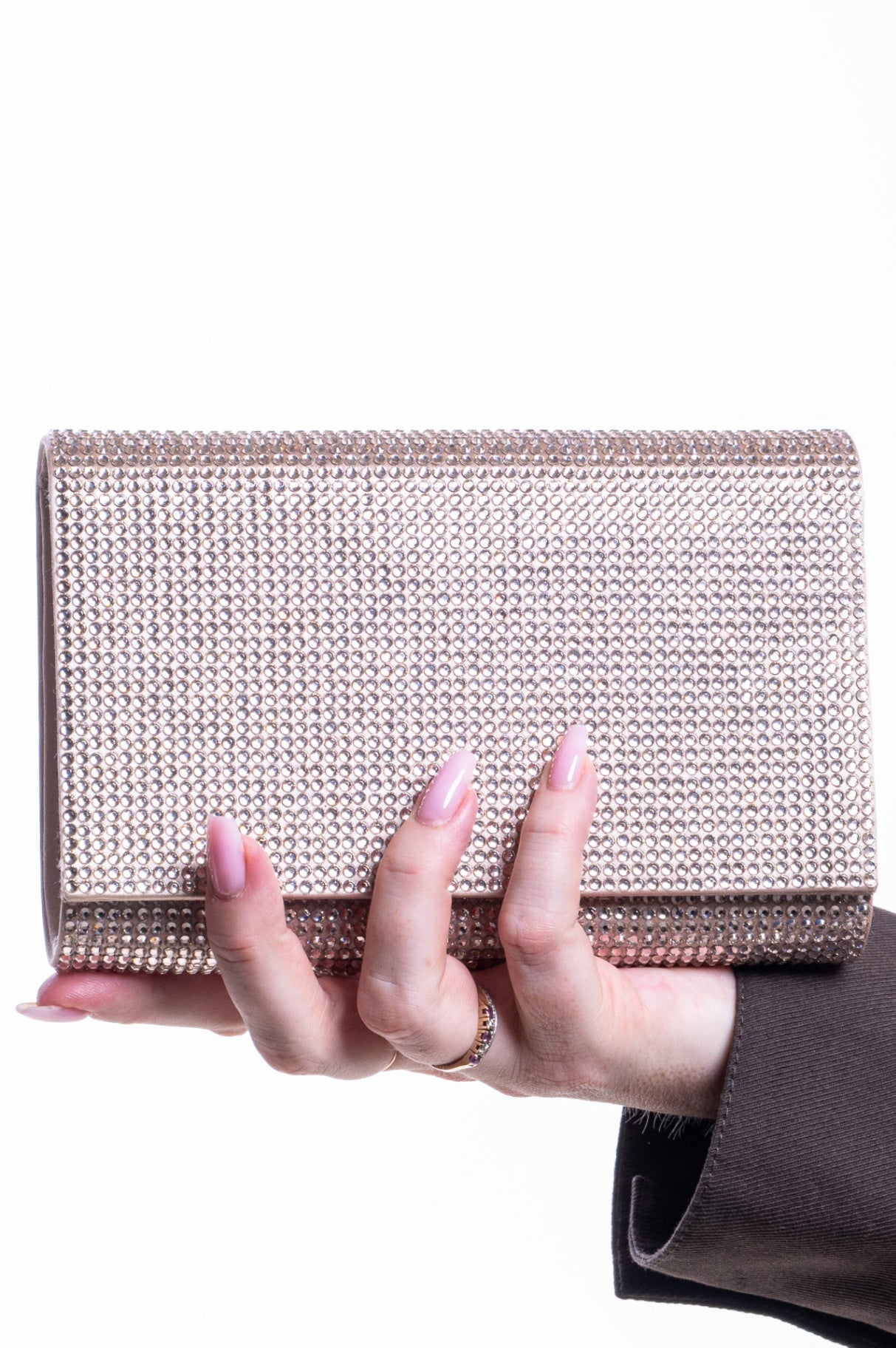 Pink All-Over Crystal Clutch