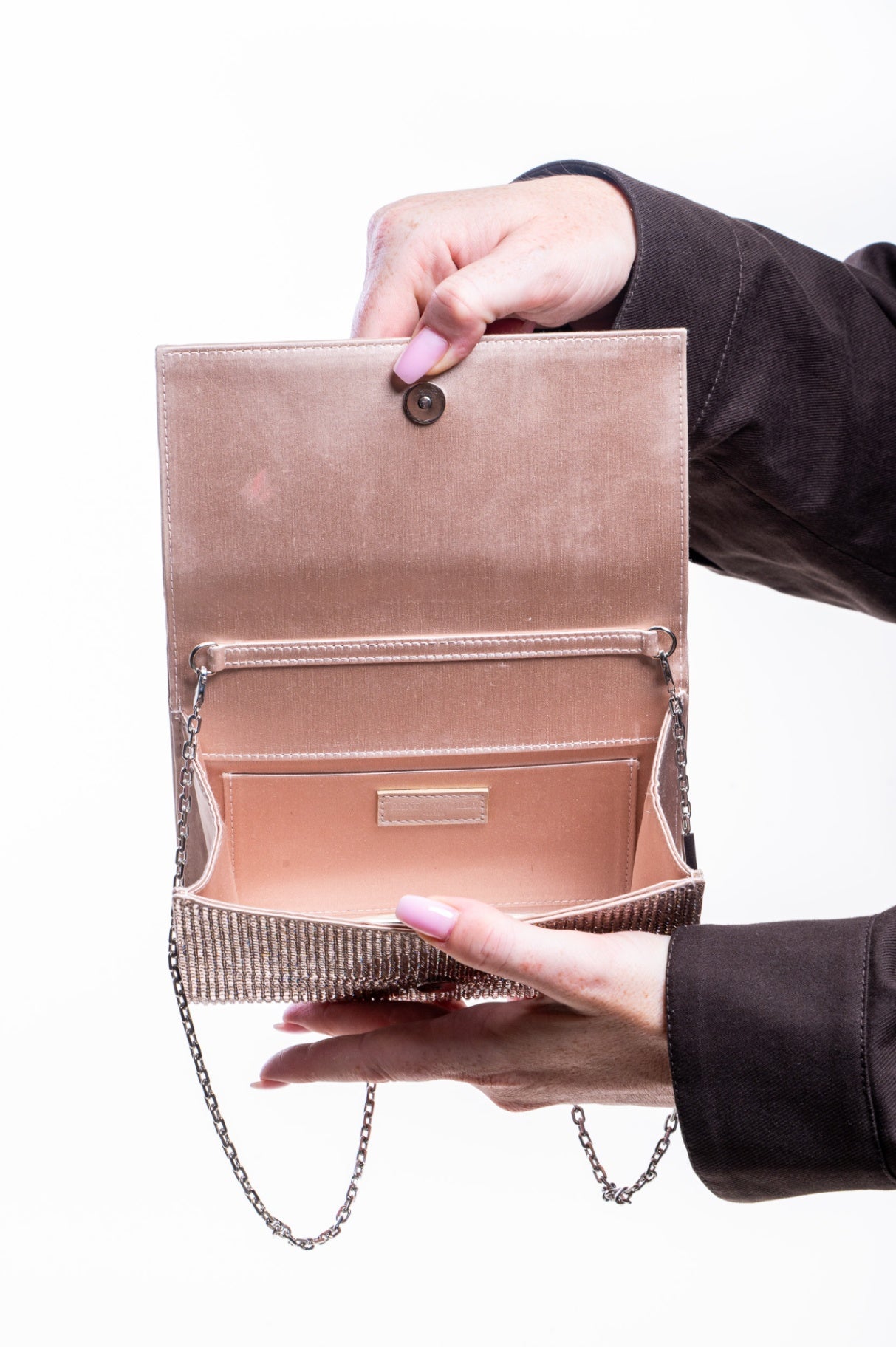Pink All-Over Crystal Clutch