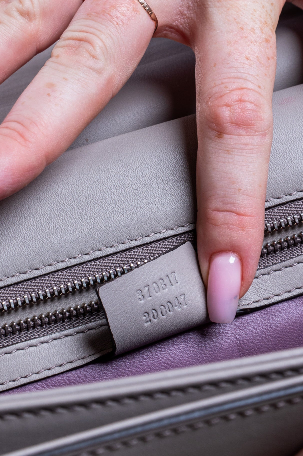 Grey Bamboo Flap Shoulder Bag