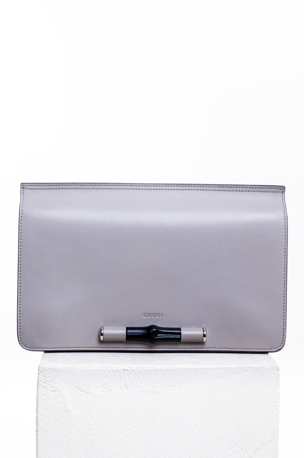 Grey Bamboo Flap Shoulder Bag