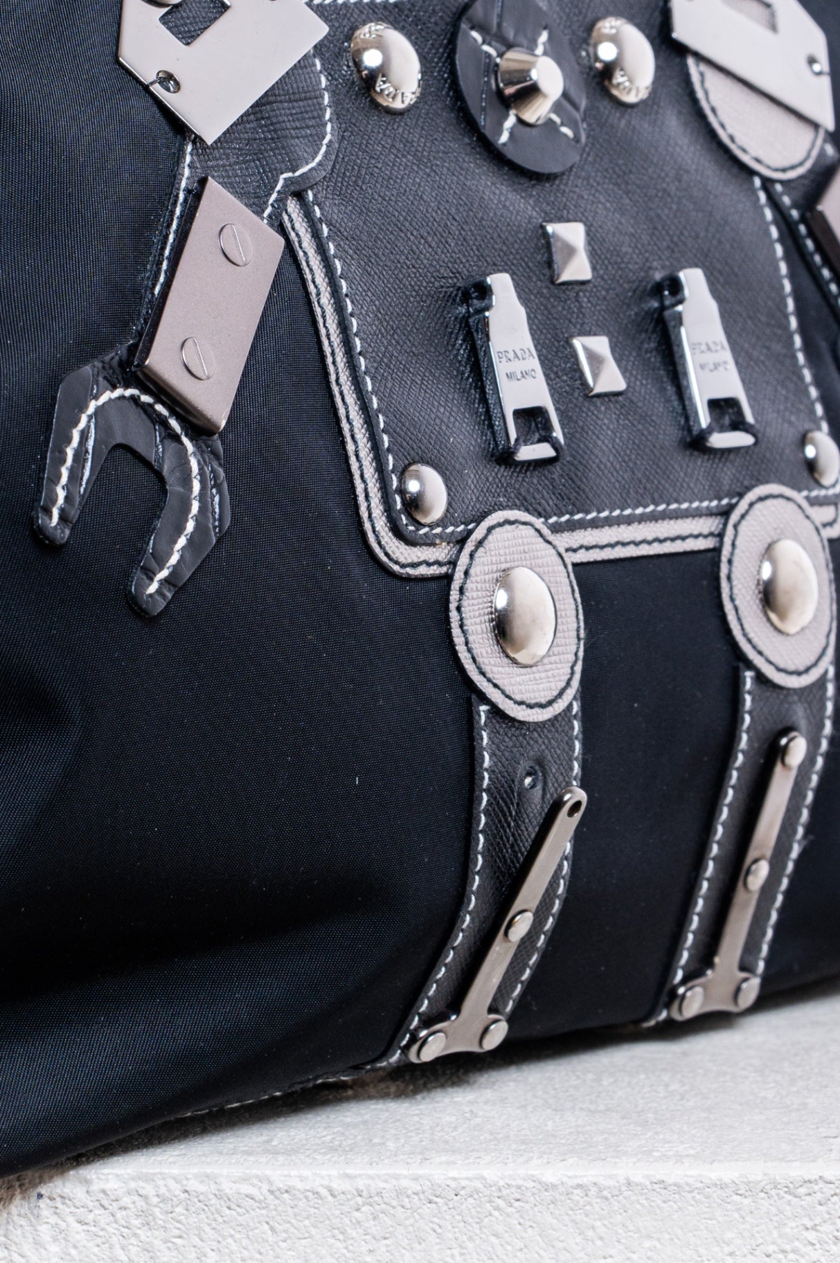 Black Tessuto Robot Tote