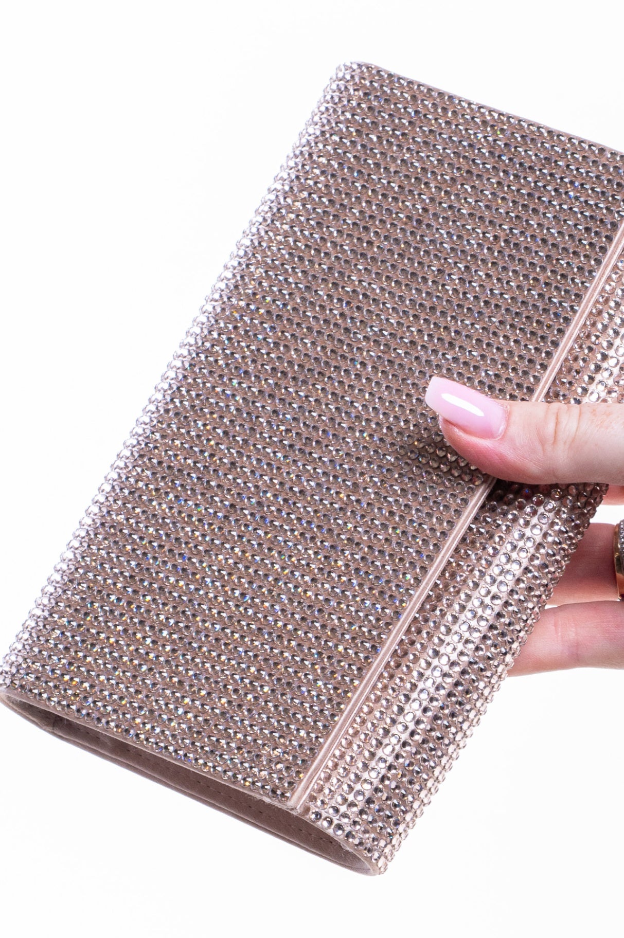 Pink All-Over Crystal Clutch
