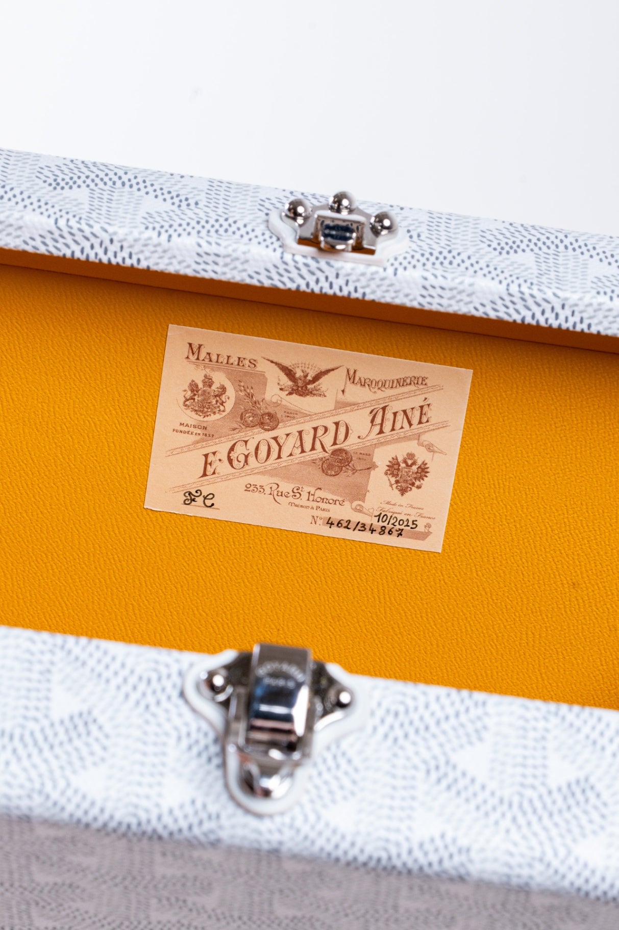 White Goyardine Bezons Trunk Bag