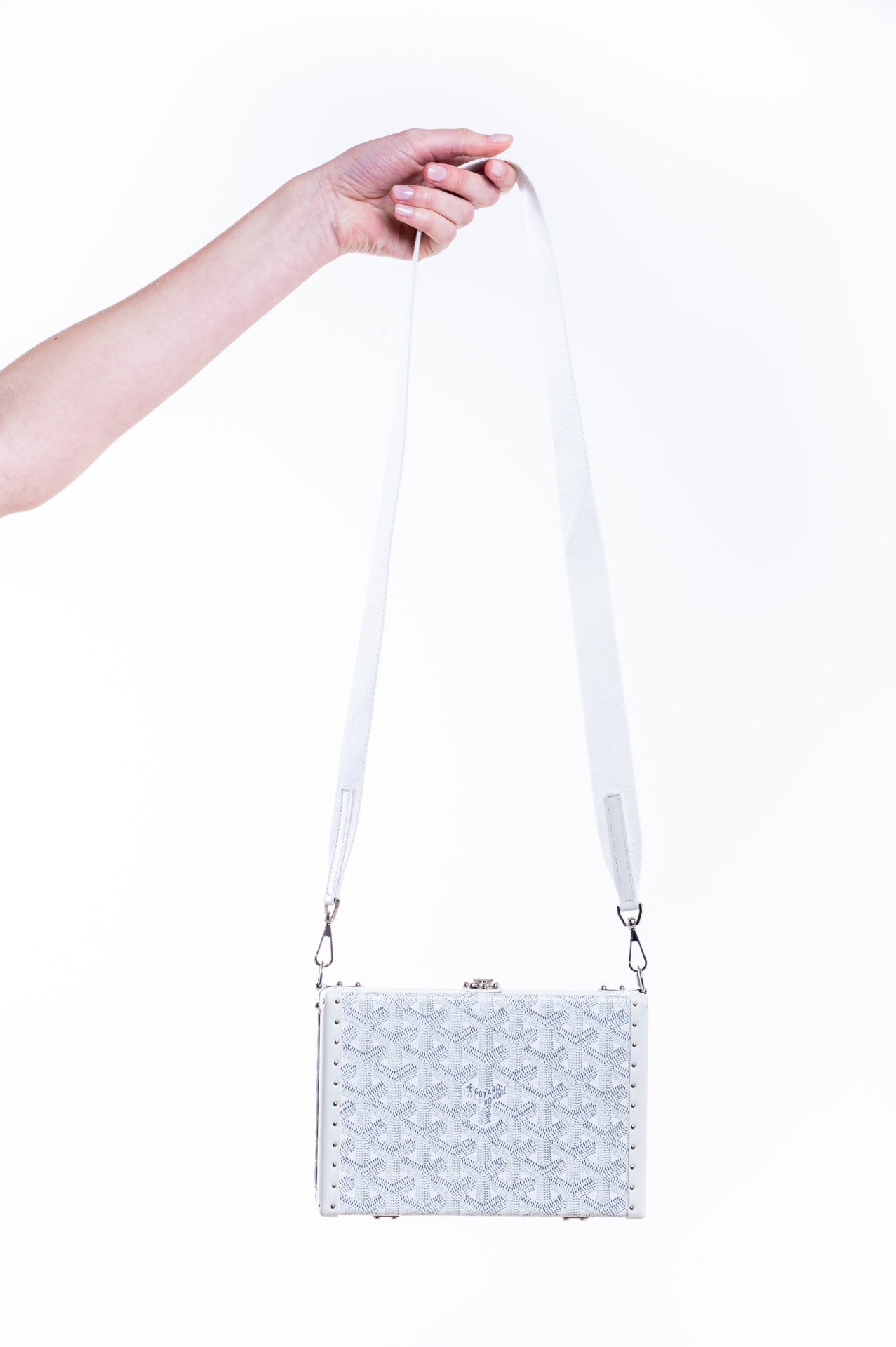 White Goyardine Bezons Trunk Bag