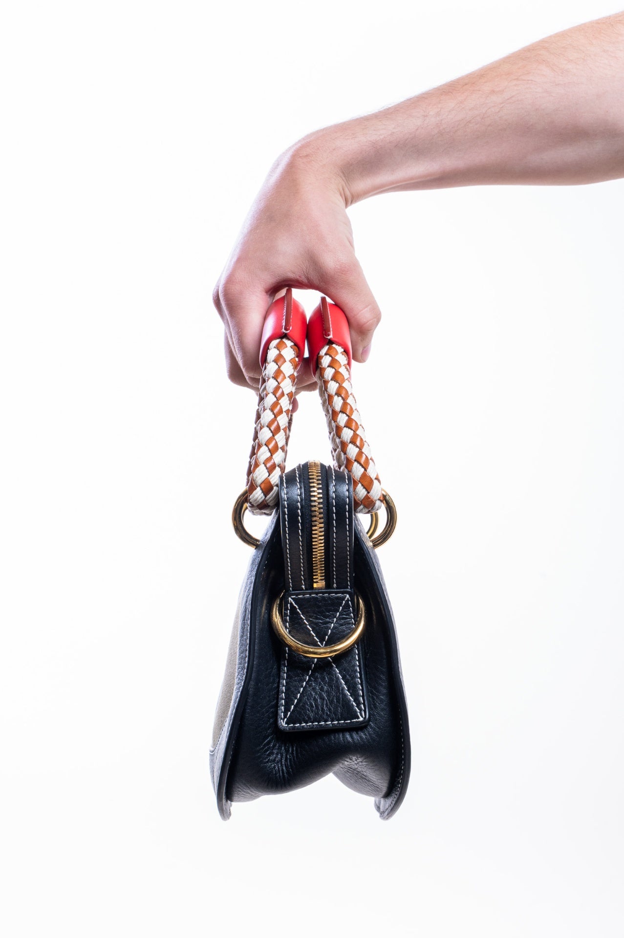 Leather and Canvas, Rope Handle Bag