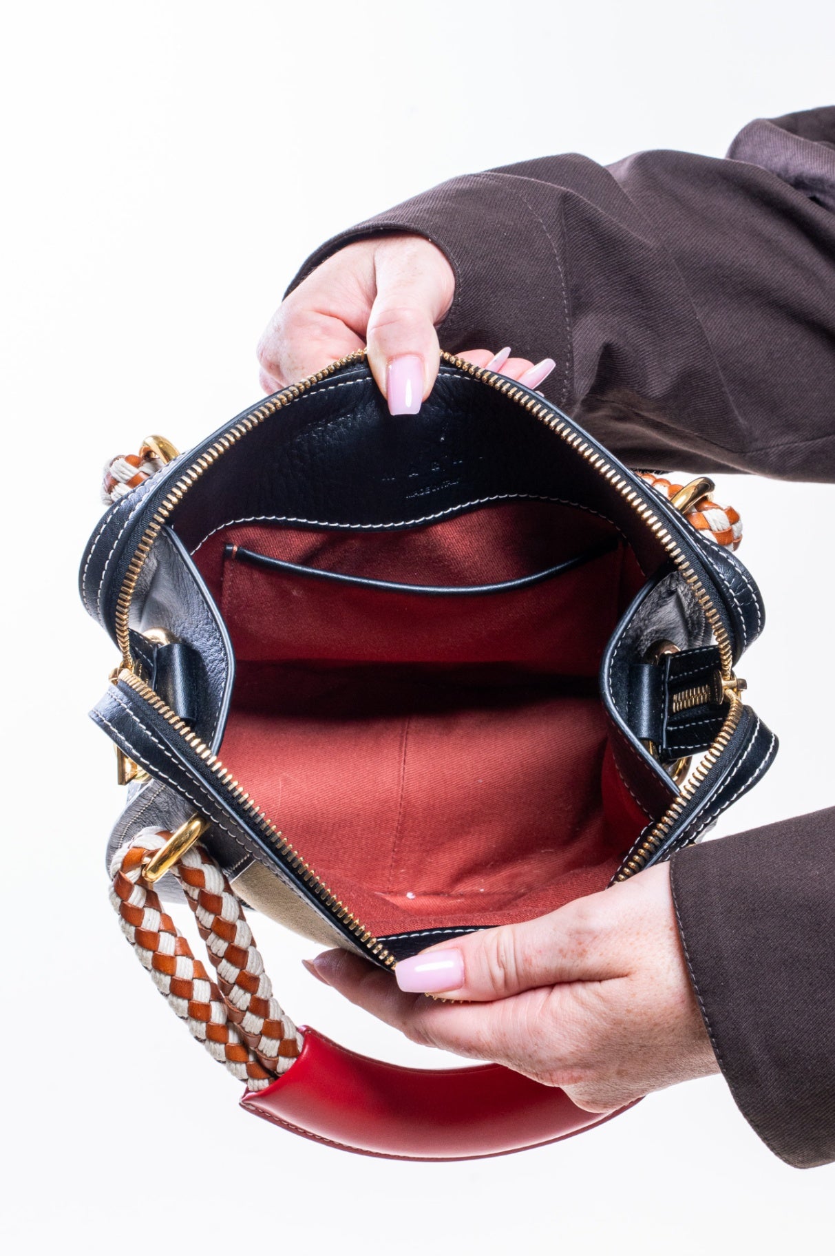 Leather and Canvas, Rope Handle Bag