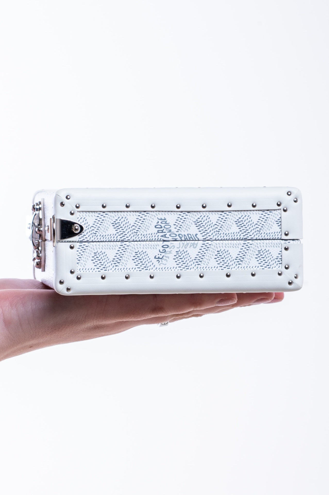 White Goyardine Bezons Trunk Bag