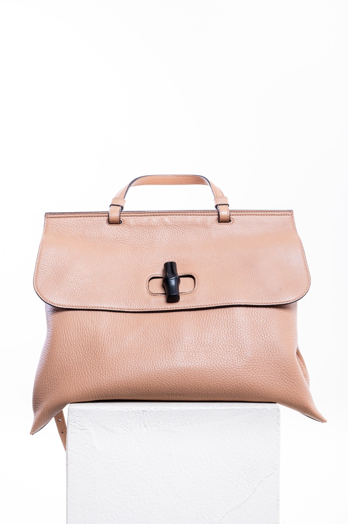 Tan Leather Bamboo Daily Satchel