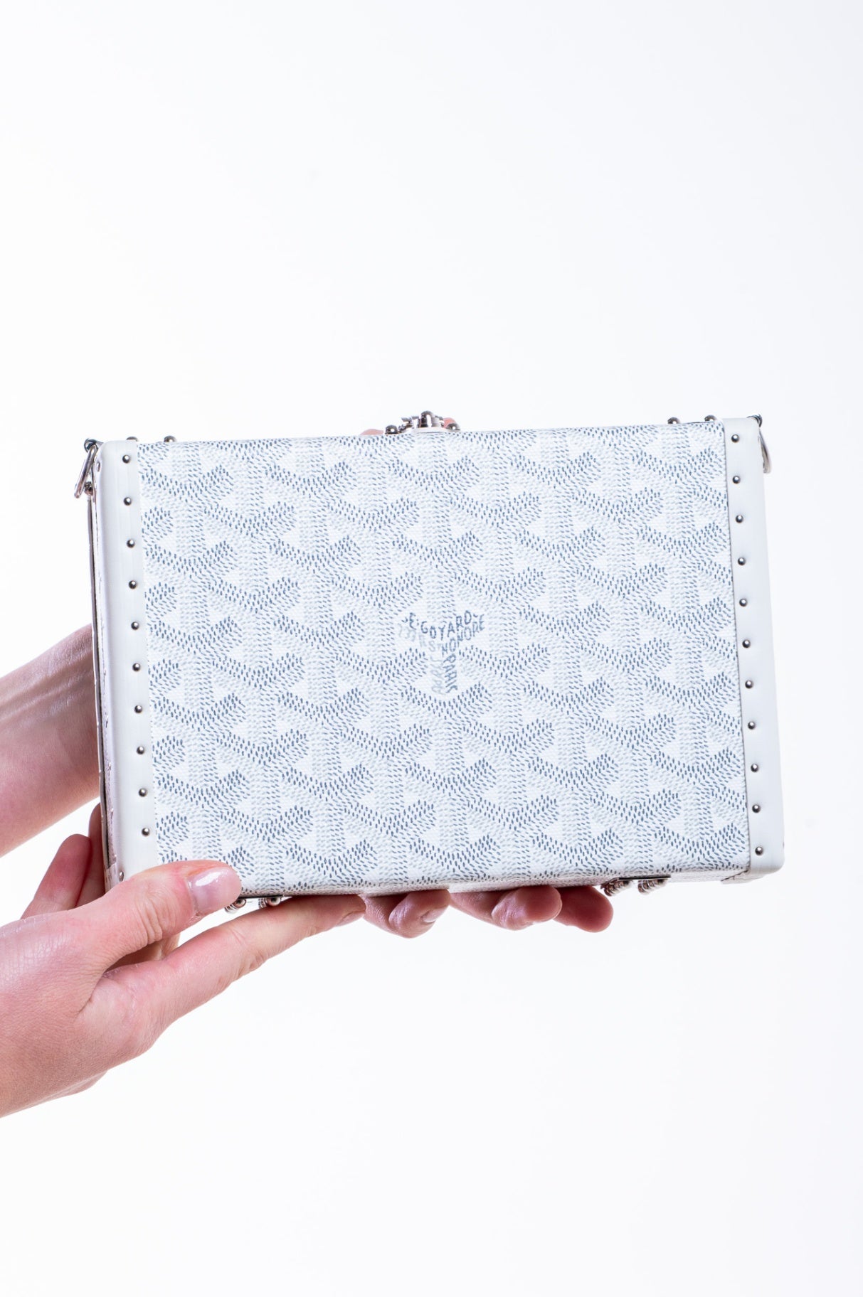 White Goyardine Bezons Trunk Bag