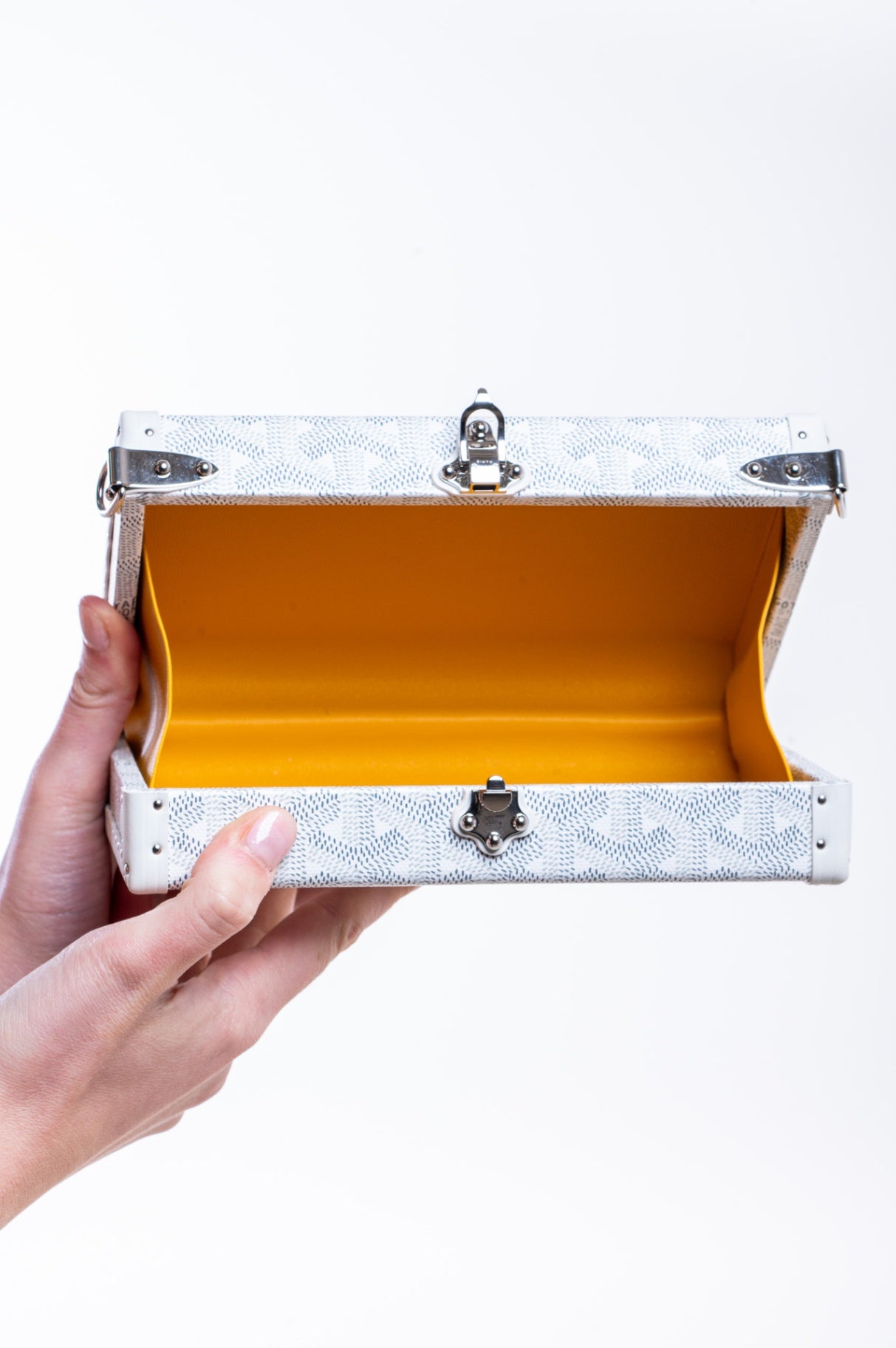 White Goyardine Bezons Trunk Bag