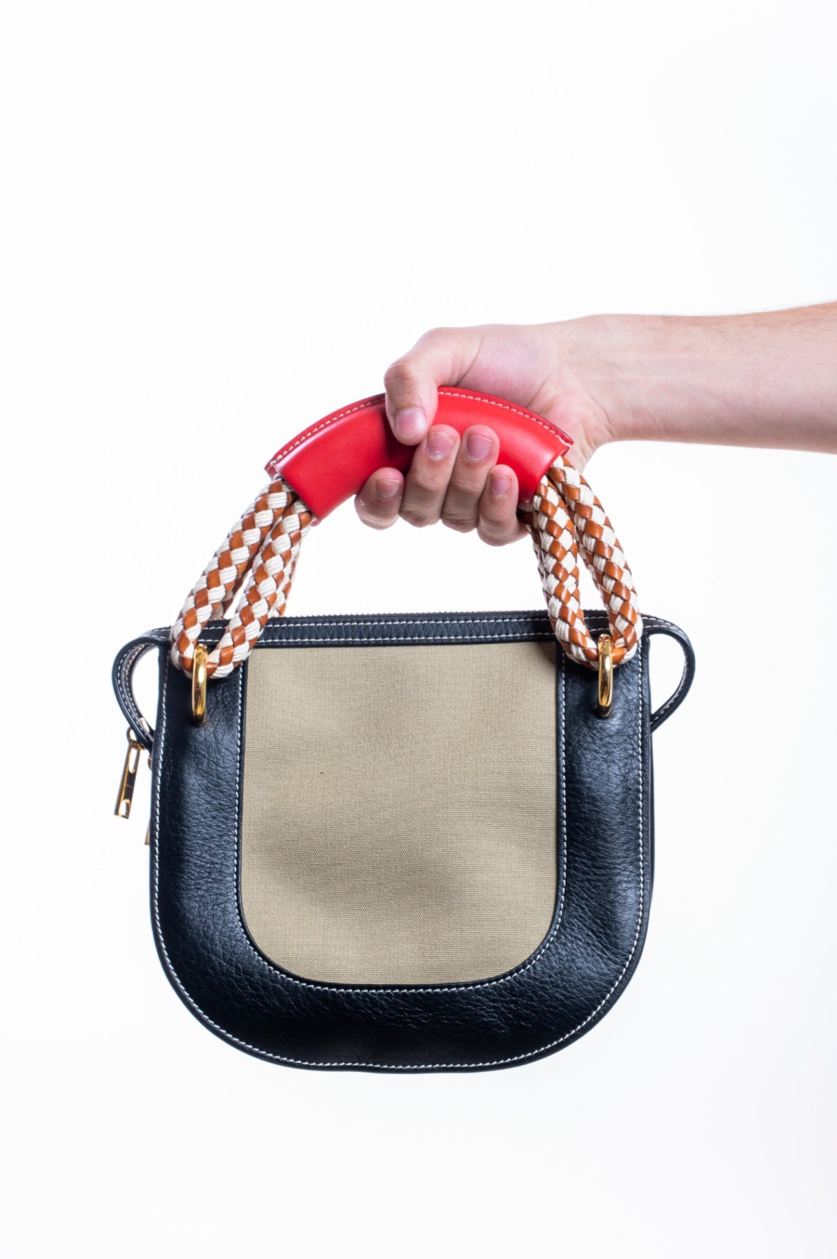 Leather and Canvas, Rope Handle Bag