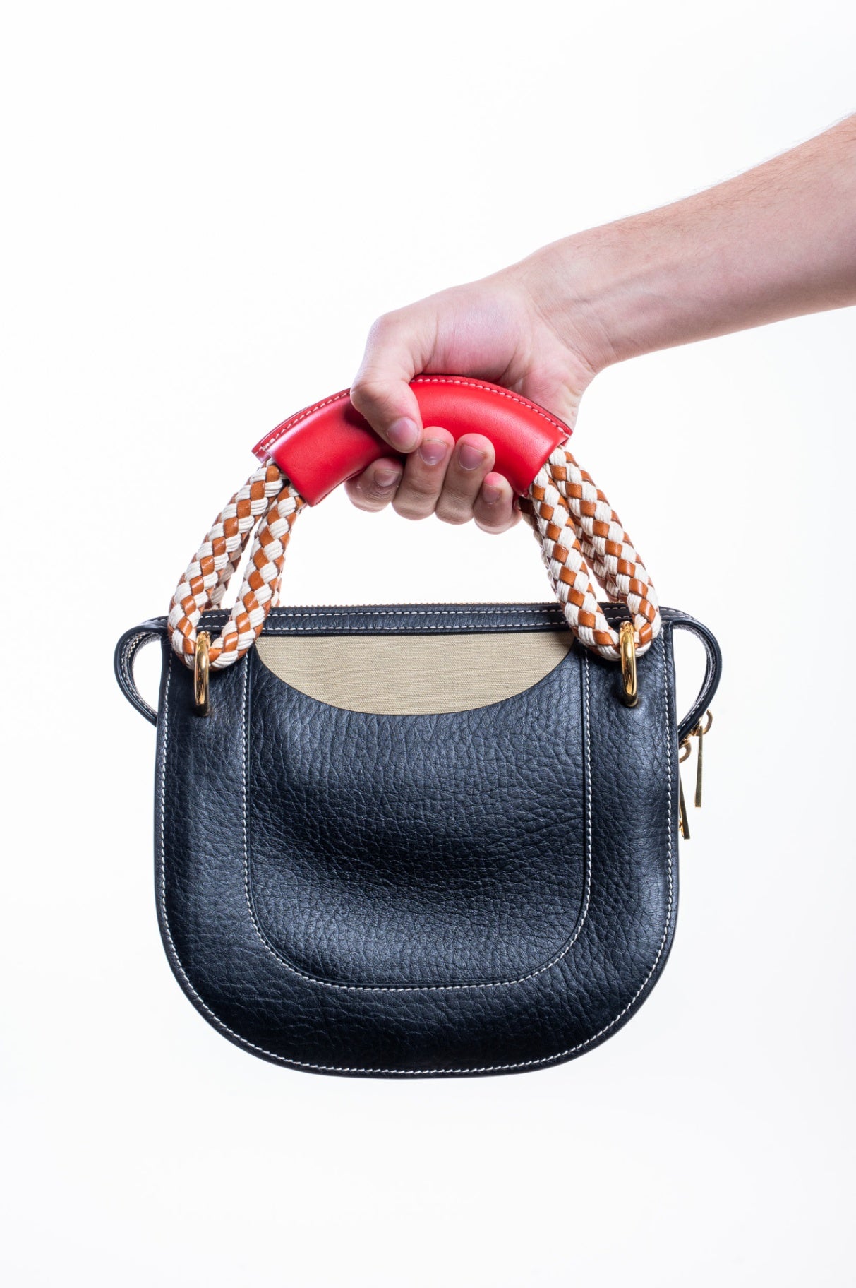 Leather and Canvas, Rope Handle Bag