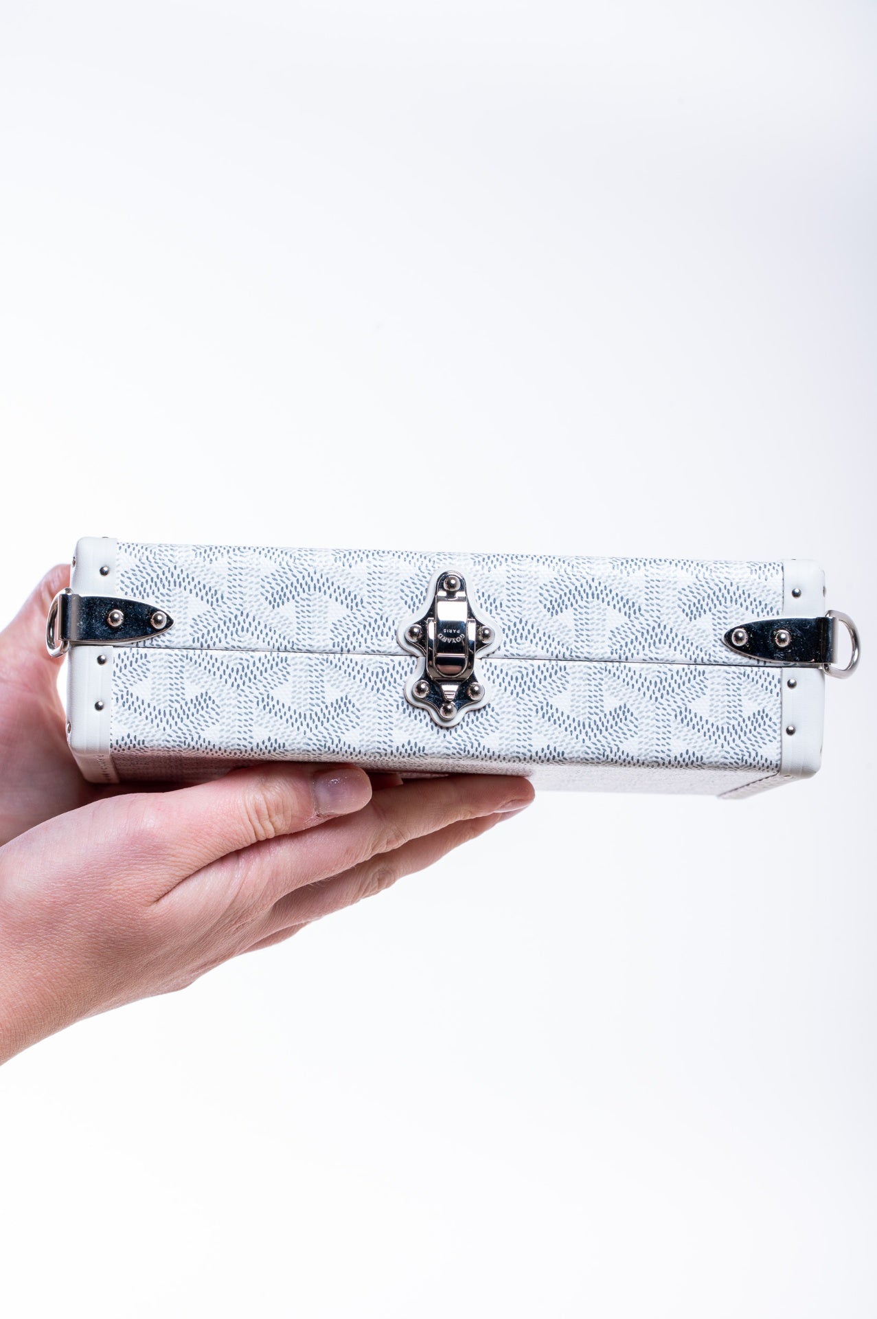 White Goyardine Bezons Trunk Bag