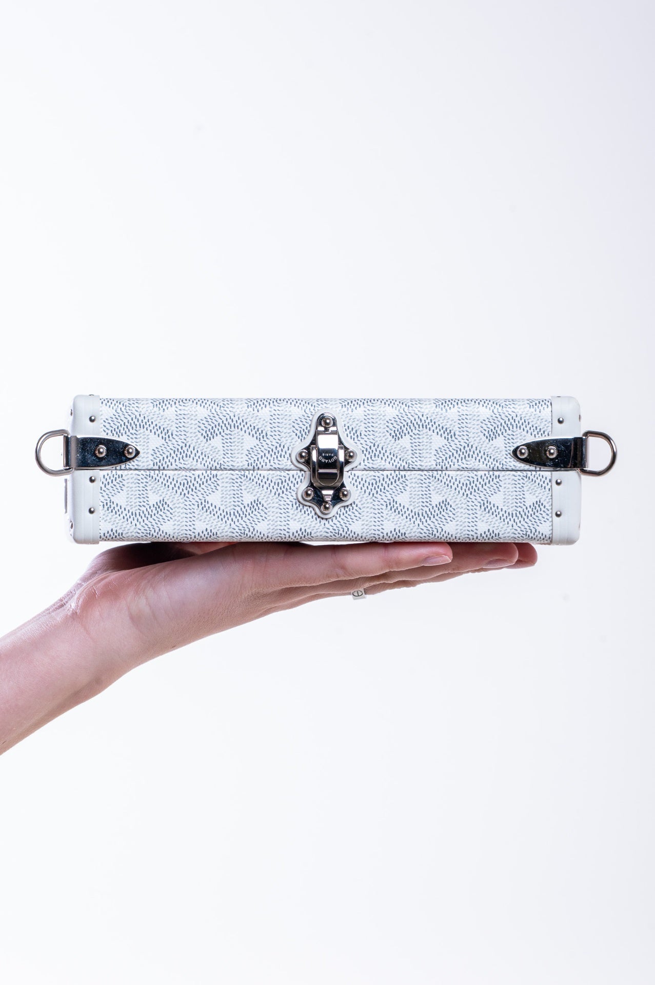 White Goyardine Bezons Trunk Bag
