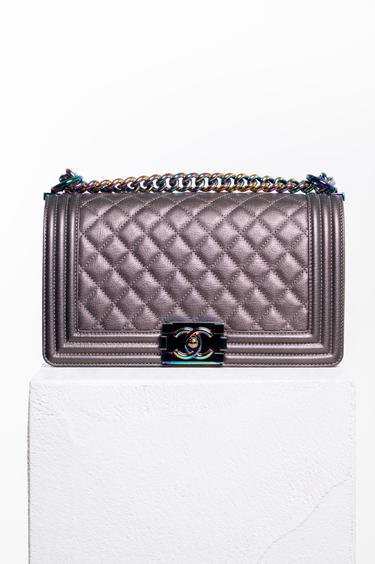 Iridescent Medium Boy Bag