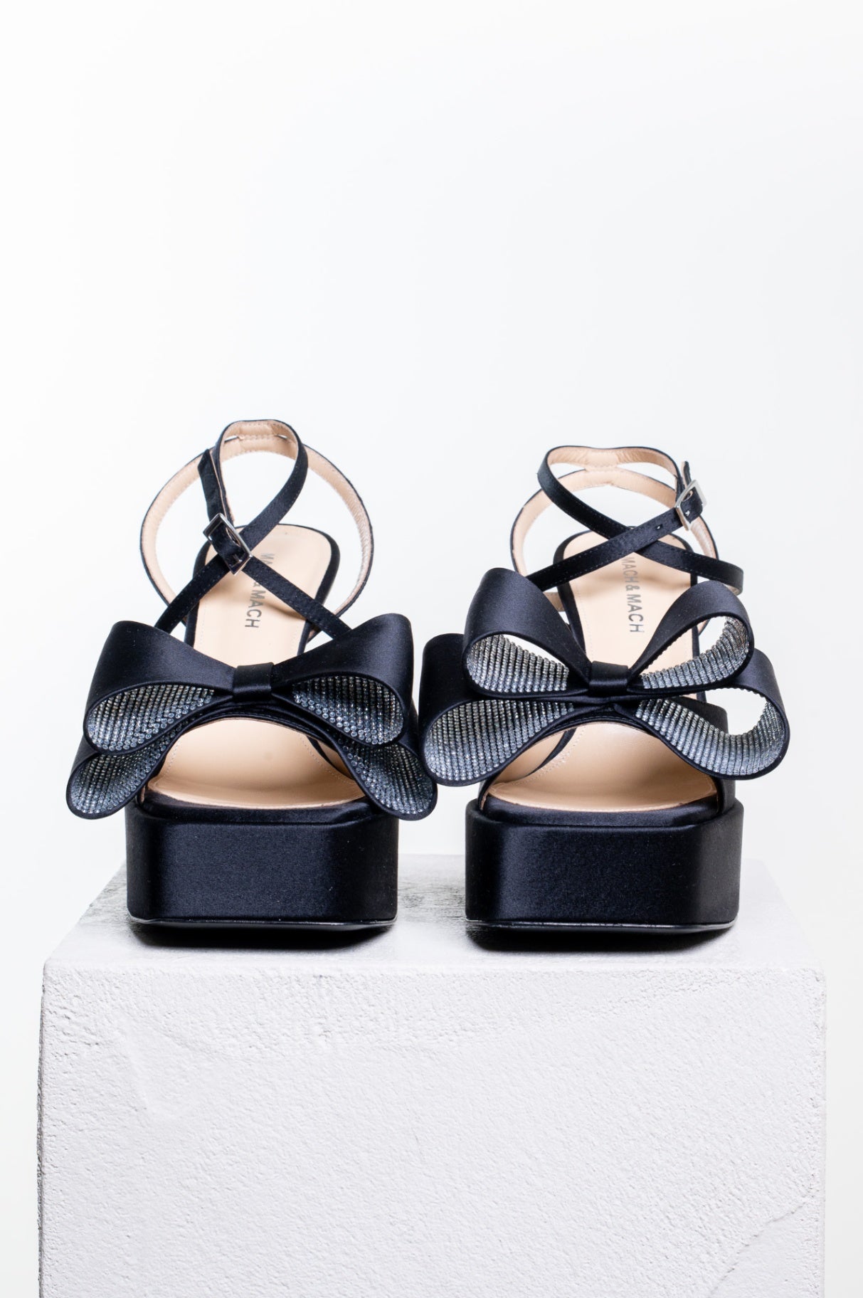 Black 'Le Cadeau' 140 Platform Heeled Sandals