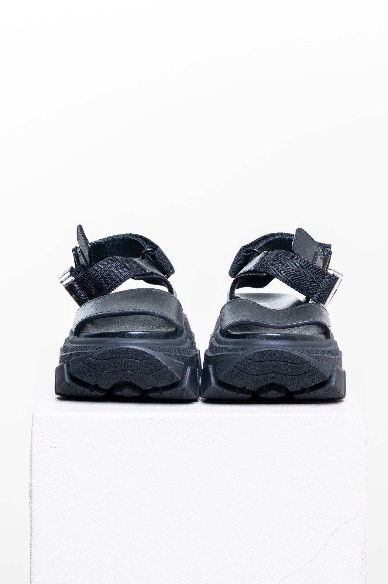 Black Pegasus Monolith Thunder Leather Platform Sandal