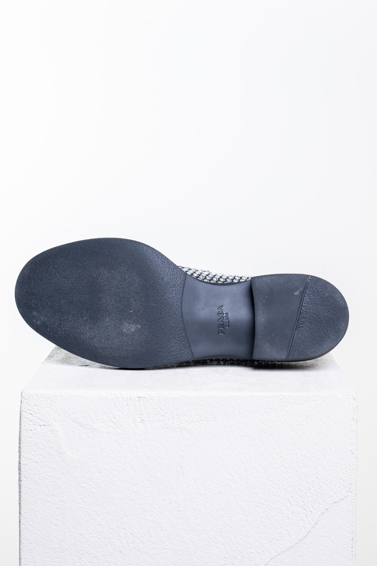 Silver/Black Crystal Embellished Loafers