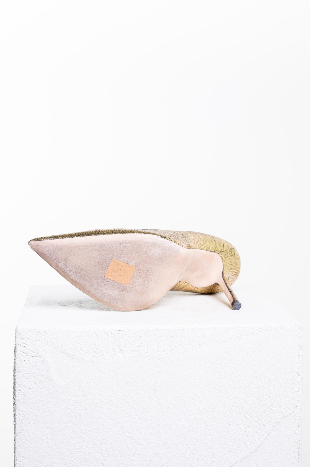 Gold Love Pointy Toe Pump
