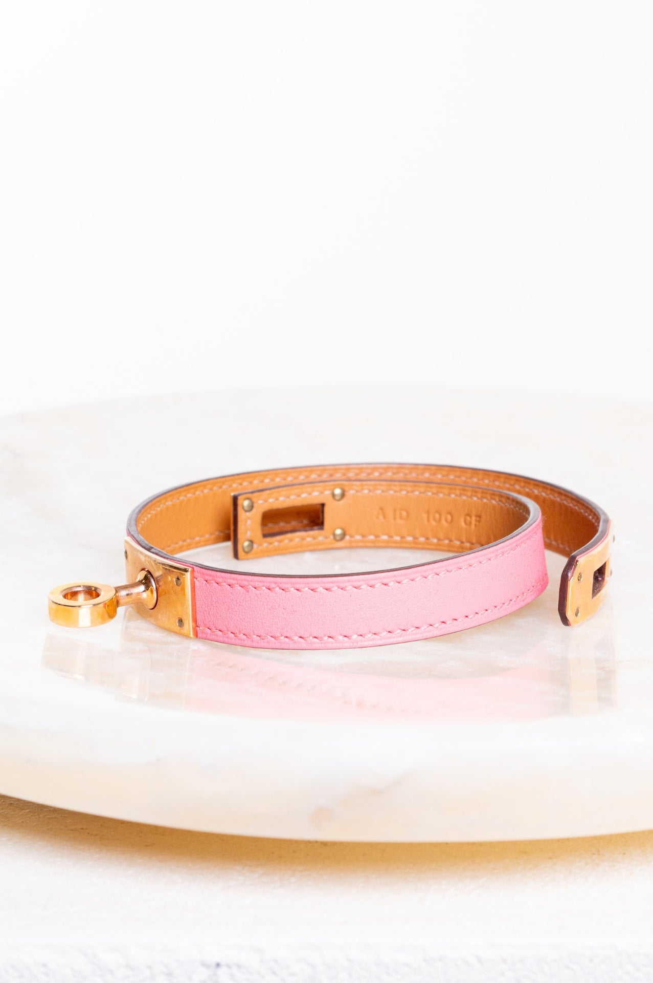 Pink and Gold Mini Kelly Double Tour bracelet