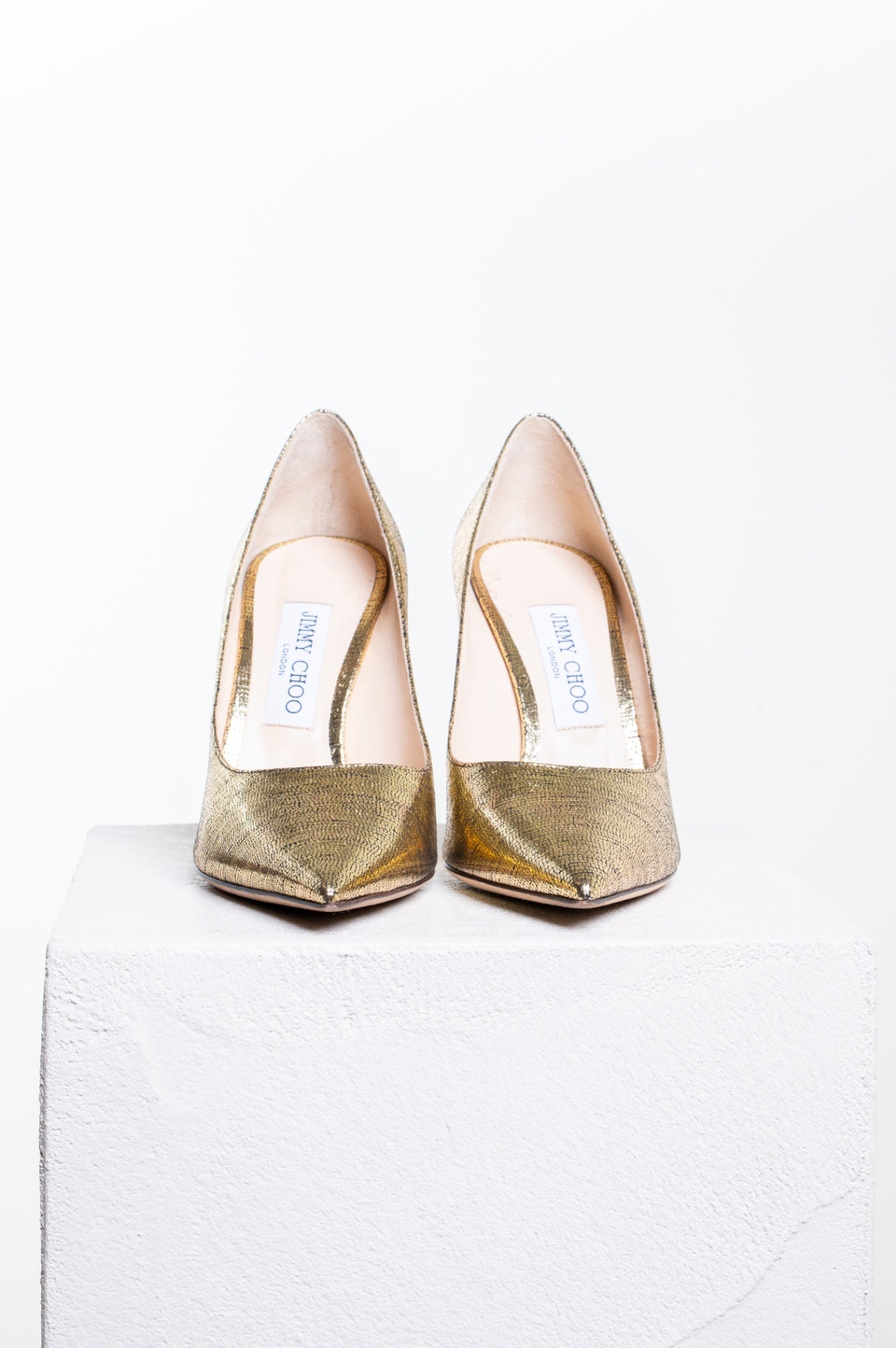 Gold Love Pointy Toe Pump